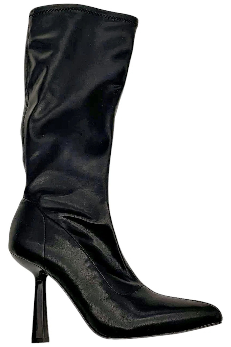 BCBGeneration Women's Isra Inside Zipper Tall Boots Black Leather - Medium